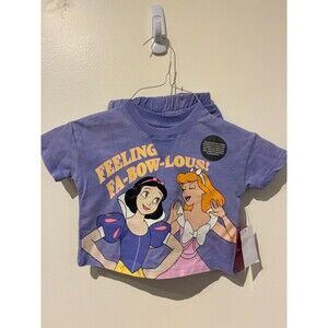 NWT Disney Princess Purple "Fa-Bow-Lous" Shirt & Shorts Outfit - 12M